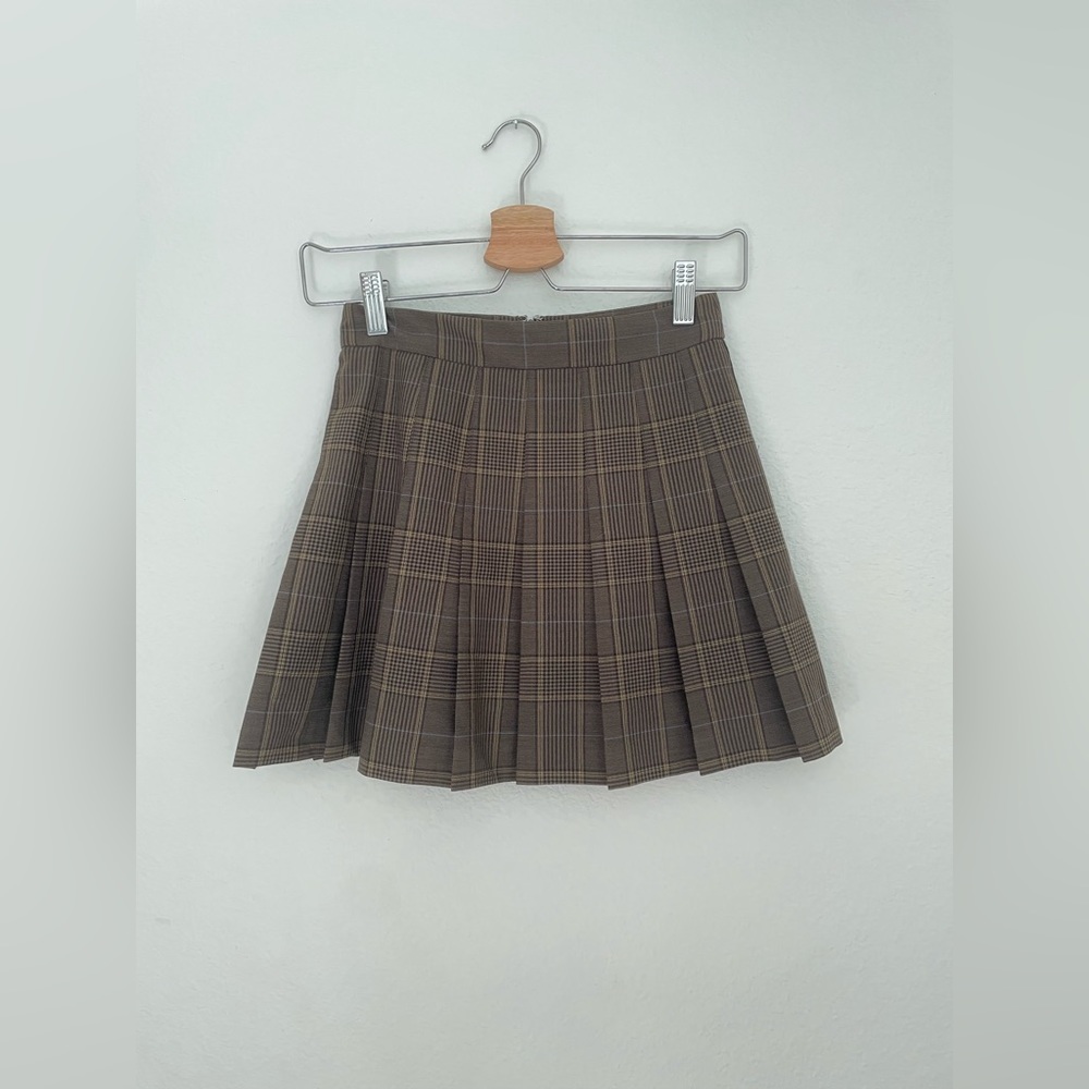 Aritzia Sunday Best Brown Plaid Tennis Skirt